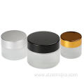 Clear empty glass cosmetic jar containers